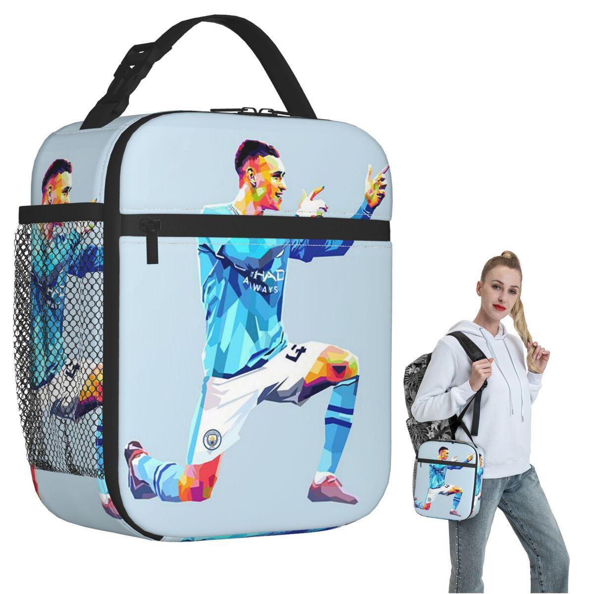 Phil Foden Printing Insulated Lunch Bag for Women Kids Portable Food Boxes Thermal Lunch Box Tote One Size