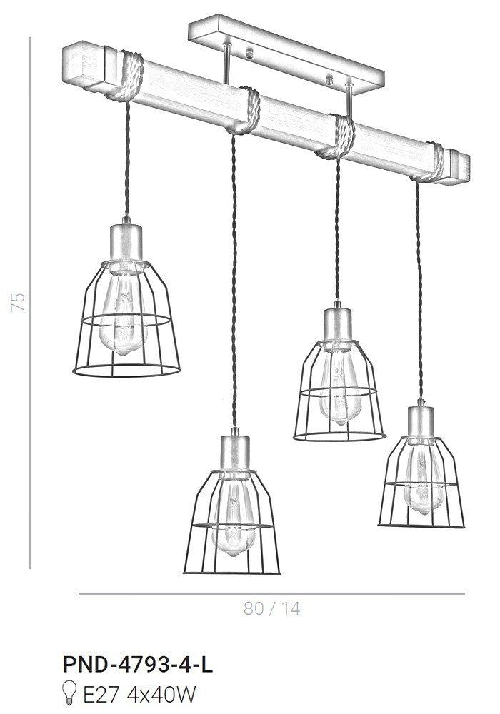 Lampa Wisząca Reda PND-4793-4-L Italux