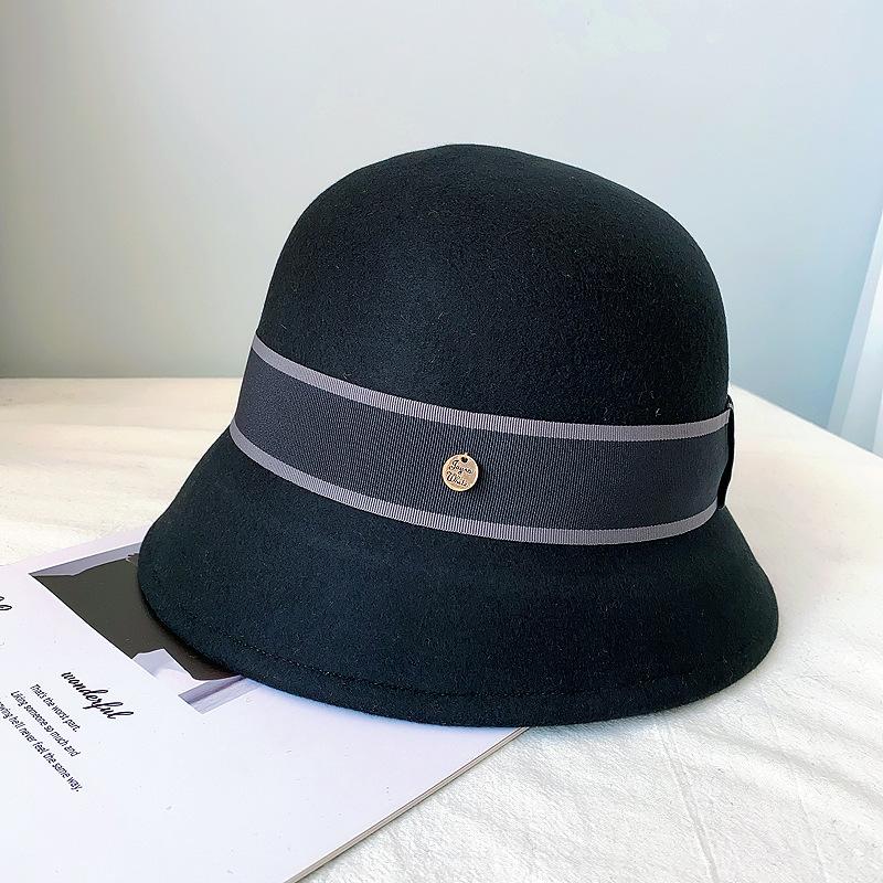 Nový dámský klobouk bucket zimní vlněný vintage elegantní dámský fedora plstěný klobouk módní francouzský buřinkový sombrero vlněný klobouk pokrývka hlavy