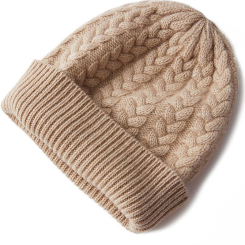 Hot Sale Cable Knit Cashmere Wool Hat Beanie Warm Winter Soft Knitted Kids or Adults Knit Hats Beanie