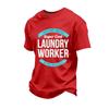 Men's Casual Loose Fit Short Sleeve T-Shirt Labor Day Printed Top Comfortable Cotton Blend Crew Neck Tee