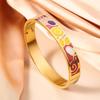 Geometrisches Emaille-Armband: Damen Europäischer & Amerikanischer Stil, 18 Karat Goldbeschichteter Titanstahl