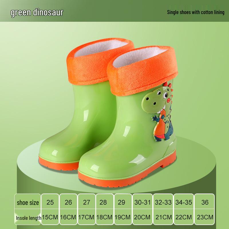 Kinder Cartoon Regenstiefel, Rutschfest mit elastischer Öffnung und weicher Samtsohle für ältere Kinder