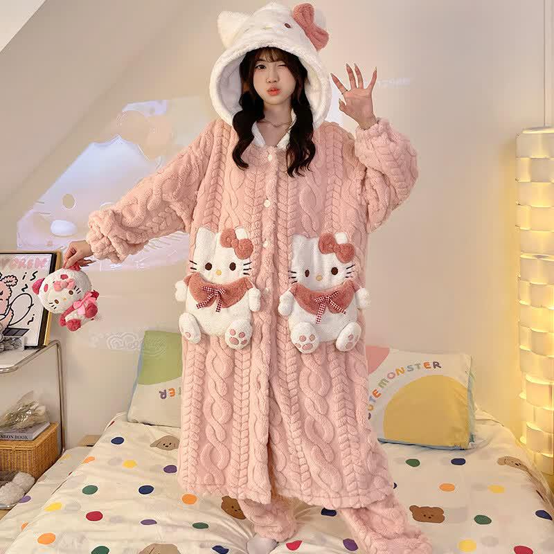 YUZHAOLIN Women's Plush Coral Fleece Hooded Loungewear Set