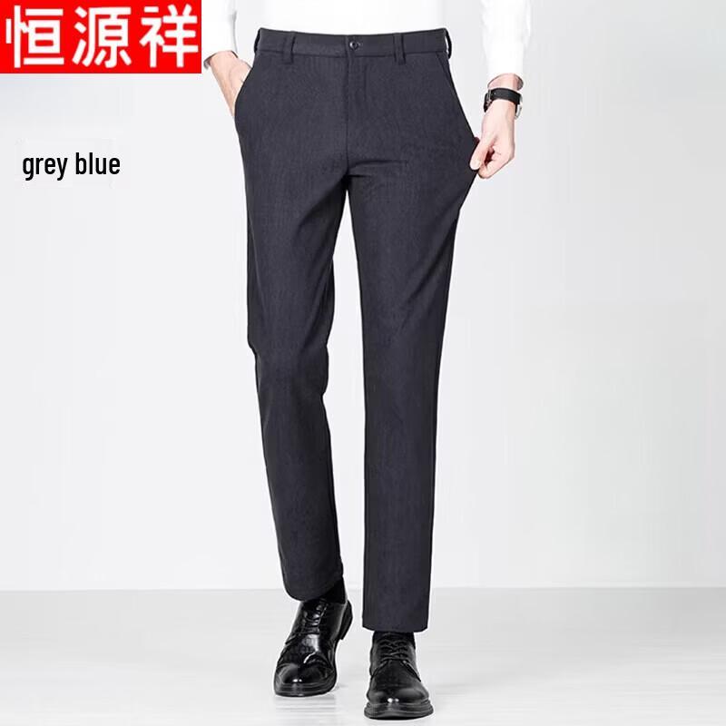 Hengyuanxiang Men s Wool Blend Straight-Leg Casual Pants 36