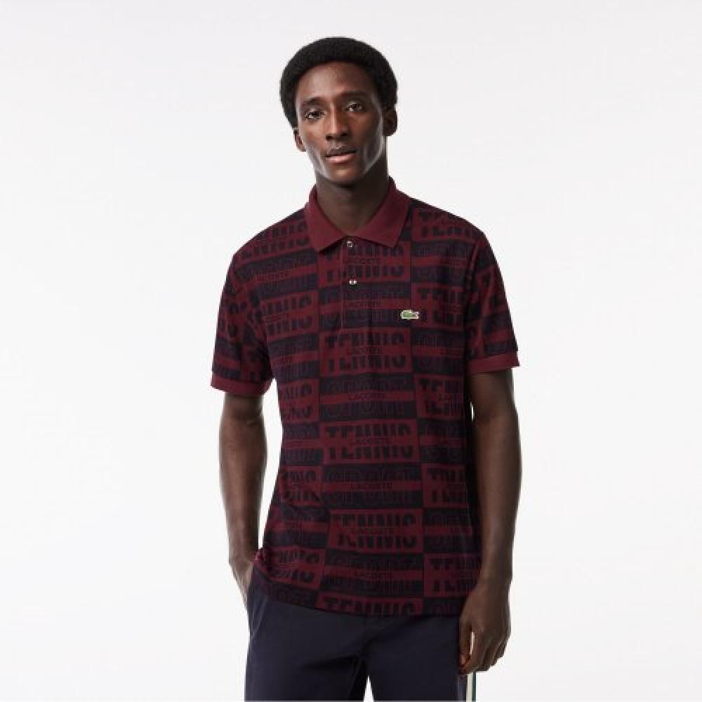 

Men S Lettering All Over Print claSSic Fit Piketty [burgundy] 004