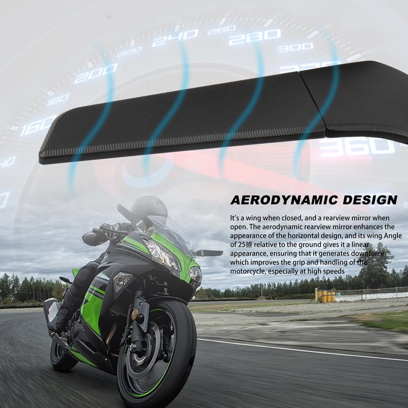 Motorcycle Rotating Rearview Mirrors With Turn Signal for Honda CBR1000RR Kawasaki Ninja 650 Yamaha R15 Suzuki GSXR1000 Modified