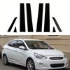 8 Stück Autosäulen-Abdeckungen Passend für Hyundai Accent 4-türige Limousine 2011-2015 2016 2017 2018 Glänzend Schwarz Tür Seitenfenster Aufkleber Abdeckung