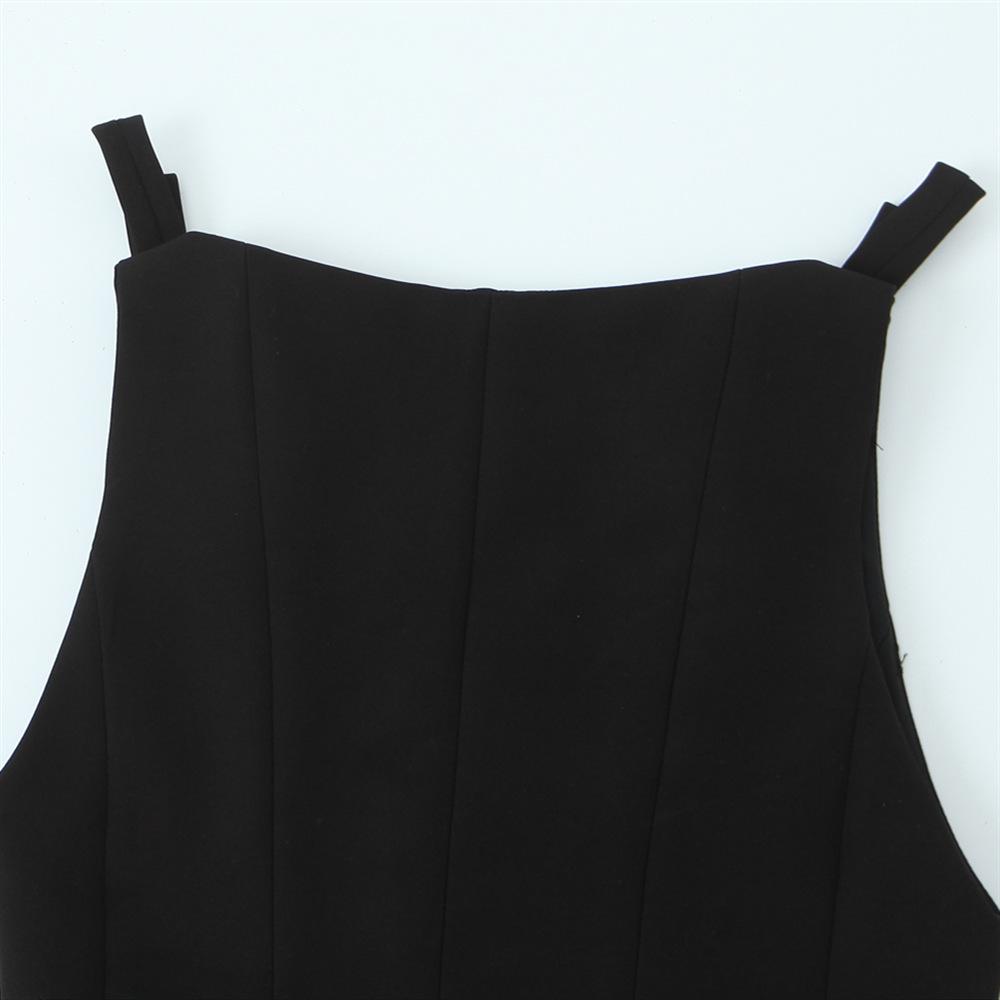 2025 Spring Women's Slim Fit Vest Top with Bow Accent Hem
