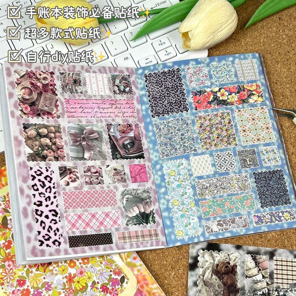 Retro Floral Stamp Collection Stickers DIY Decorative Sticker New Scrapbooking Sticker
