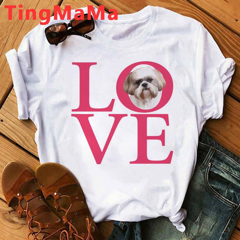 Maminka Tričko Ženy Harajuku Letní topy Kreslený Shih Tzu Grafika Trička Kawaii Módní Unisex topy