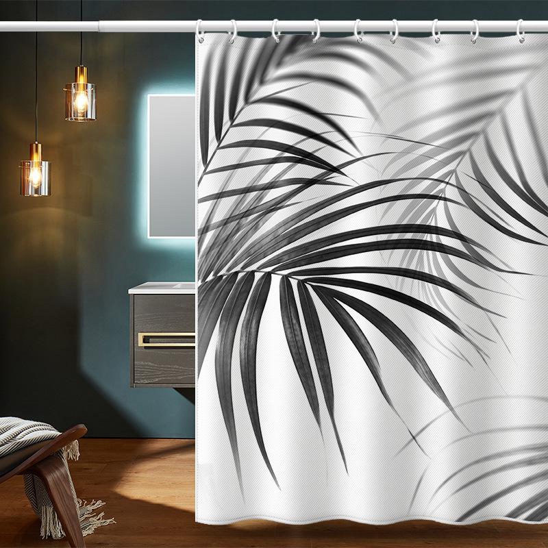 Bathroom Thickened Waterproof Curtain Mildew Proof Shower Curtain Shower Partition Curtain Shower Curtain Bathroom Curtain Free Perforation