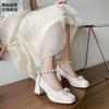 Autumn with Hanfu cheongsam single shoes retro embroidery thick heel high heels women's Mary Jane shoes