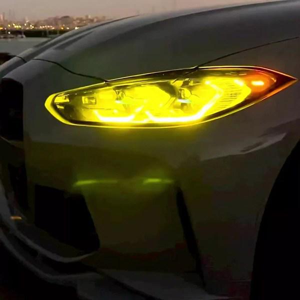1 sada žlutých kovových světel pro BMW G80 M3/G82 M4 (Barva: Jak je znázorněno)