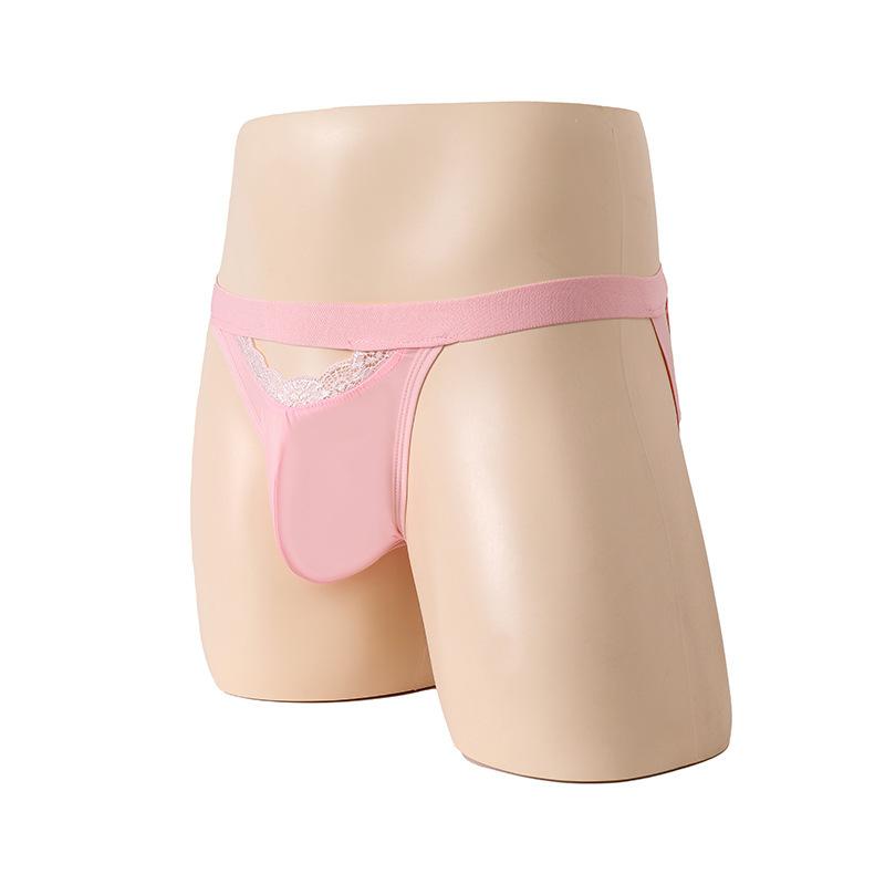 Sissy Pouch Panties Men Sexy Front Hole Lingerie Jockstrap Thongs Bondage Open Buttock Male Lingerie G-String Support Underpant