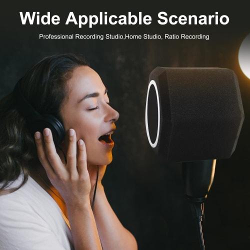 Marisflo Professional Microphone Isolation Ball with Dual-Layer Pop Filter and High-Density Foam for Superior Noise Cancellation