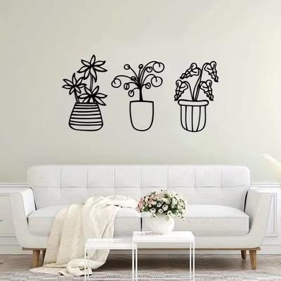 1pc Metal Spring Flower Wall Decor Modern Vase Design, Stylish Metal Wall Art for Bathrooms or Contemporary Spaces