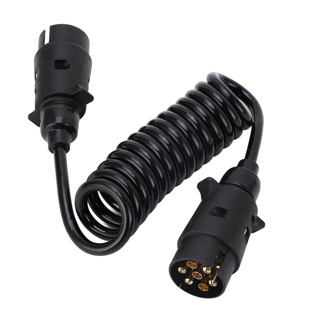 12V 24V Trailer Spring Wire 2M 7 Core Spring Towing Coiled Wire for Commercial Vehicles Campers Cars Boats