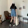 HI-FASHION Summer Vintage Blue Jean Jumpsuit Women's Cotton Wide Legs Bib Overalls Women Personality Denim Rompers