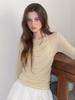 ETMON Halter Shirring T-Shirt, Light Yellow