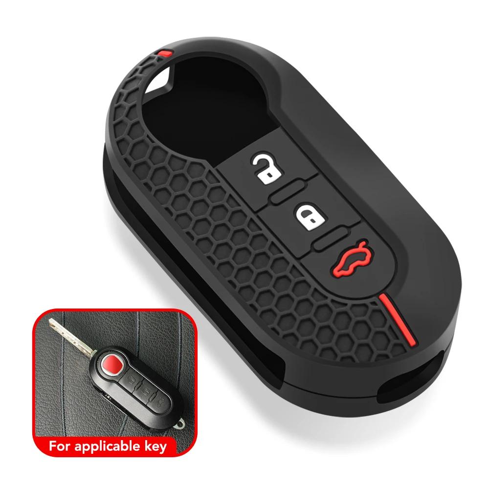 Silikonowe etui na klucze pilot zdalnego sterowania pokrywa kluczyka samochodowego do Peugeot Boxer do Citroen Jumper do Fiat 500 Panda Ducato 500L Punto Lancia Musa