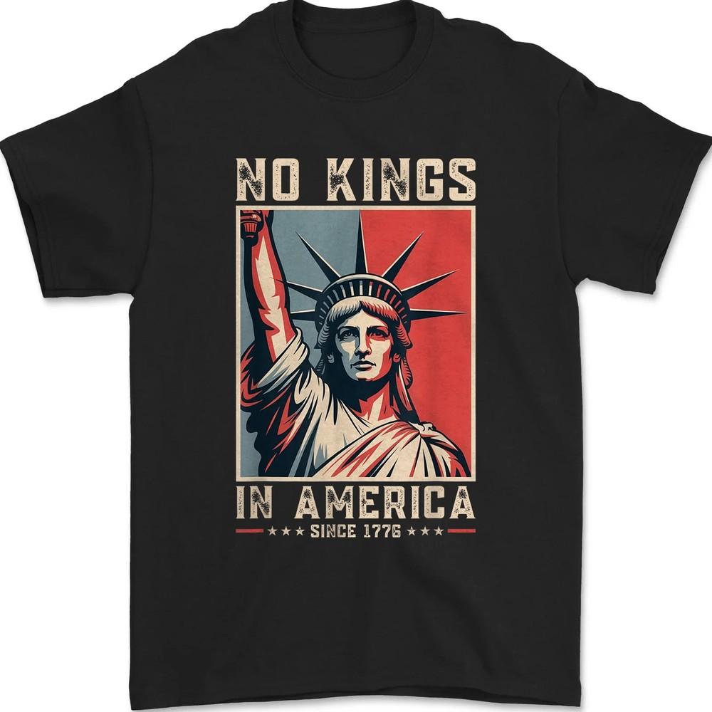 No Kings In America Since 1776 Statue Liberty Protest Retro Unisex T-Shirt