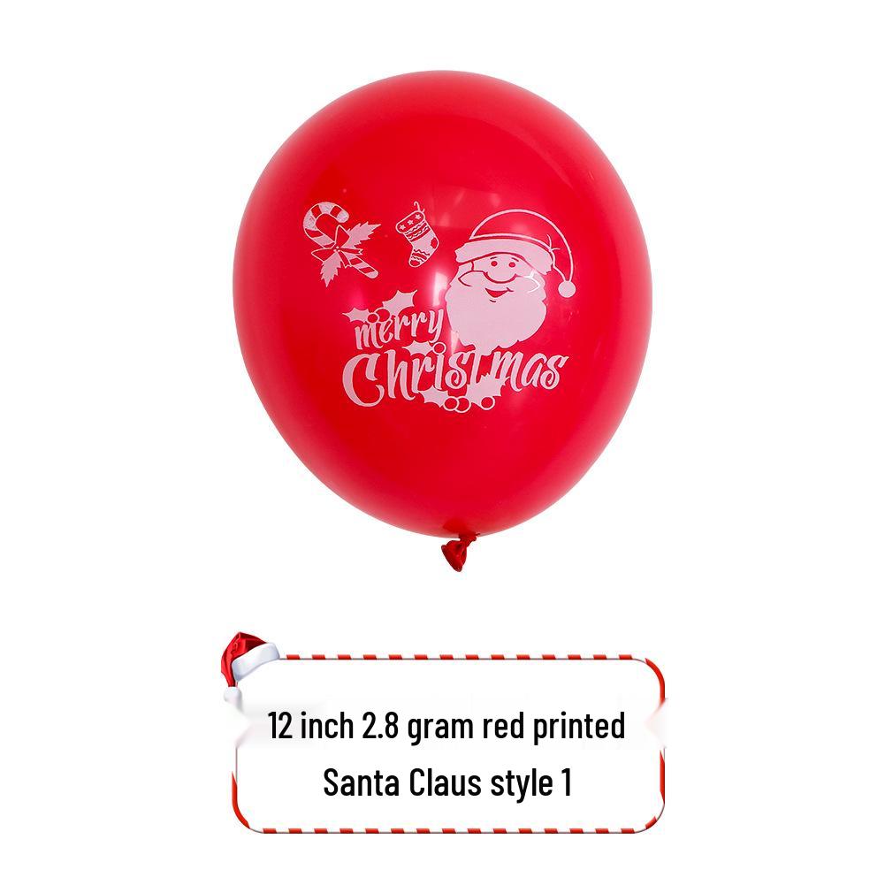 Set of 50 Christmas 12-Inch Latex Balloons: Santa & Tree Design for Party Decor