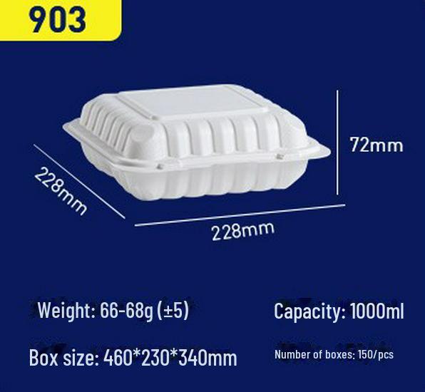 Biologisk nedbrytbar hvit engangs hamburgerboks i amerikansk stil - enkeltroms PP hurtigmatbeholder for takeaway