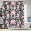 Vintage Pink Gray Floral Shower Curtain Waterproof Bathroom Decor for Home Decoration #C1352798406: Gorgeous Pink and Grey Water