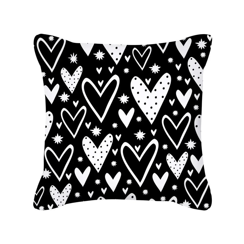 

Черно-белая наволочка, наволочка с геометрическим принтом, Современный и Простой стиль, украшение для дома, для дивана 45x45cm