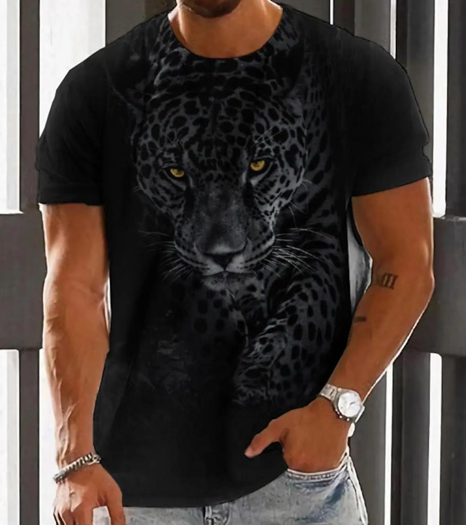 Pánské tričko pro muže Trička s 3D potiskem s grafikou Wolf Trička Módní topy nadměrné velikosti Krátké rukávy Léto Dámské Oblečení Trička Topy