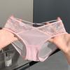 Ladies Summer Pure Sexy Lace Hollow Breathable Mesh Cotton Crotch Triangle Briefs