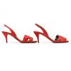 Hermes Sandals Night H Logo Slingback Leather Red Leather Women 36 Used