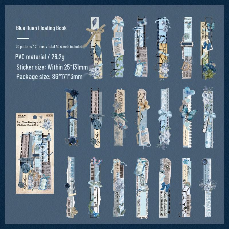 ZABC Retro Journal and Collage Stickers - Memory Book Series, DIY Decoration in 4 Styles