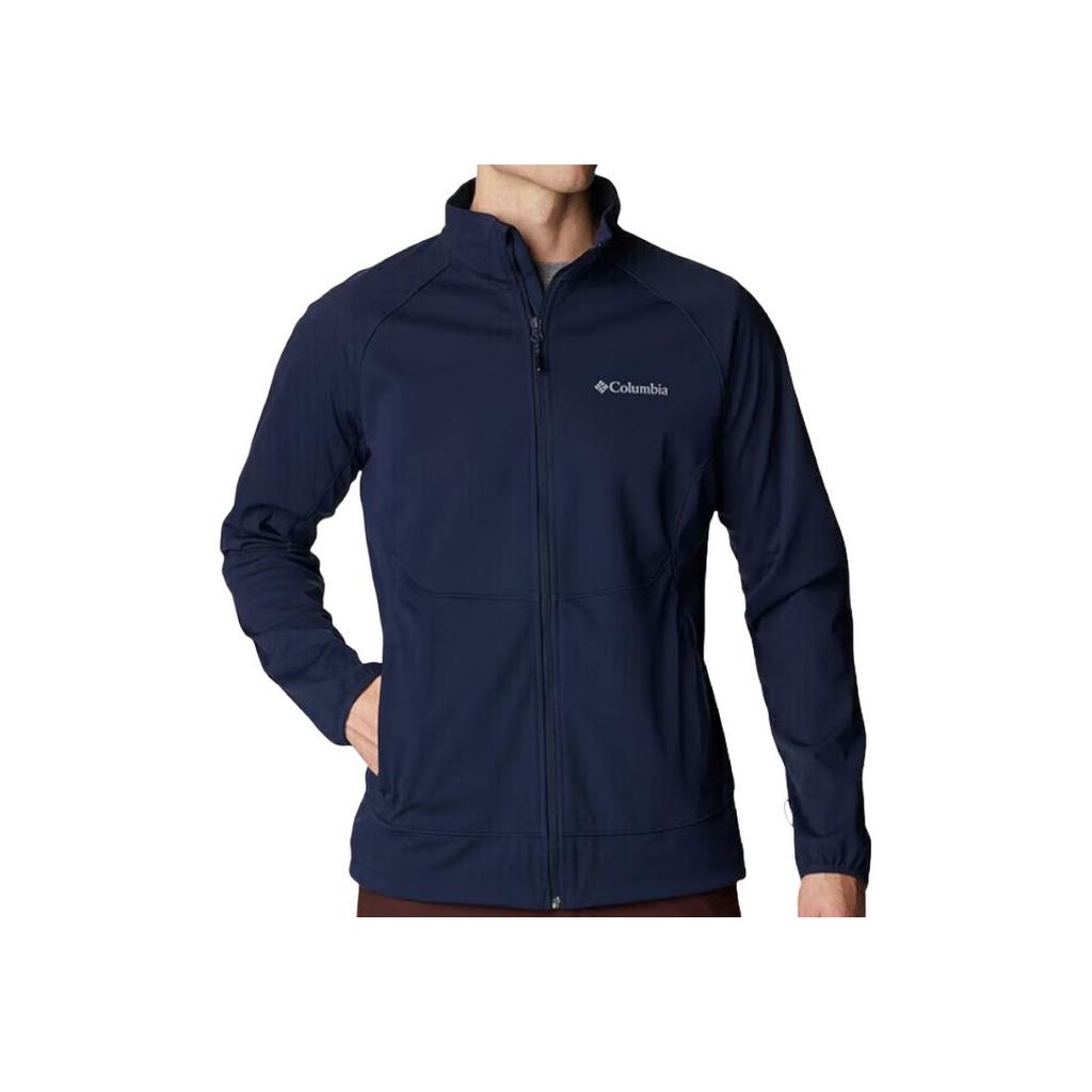 Columbia Solid Color Logo Long Sleeve Soft Shell Jacket Men Jackets Blue WE3213-464