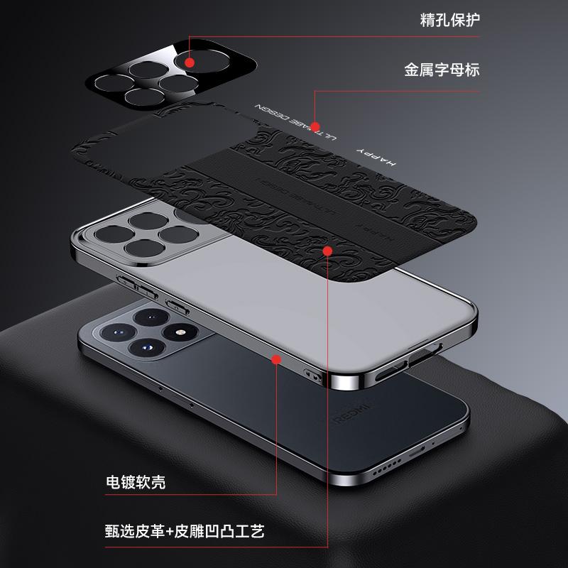 Για XIAOMI Redmi K100Pro K100 ProMax Δερμάτινη Θήκη με Χάραγμα Ανθεκτική στους Κραδασμούς Για POCO F9 Ultra Pro Επιμεταλλωμένο Κάλυμμα με Υφή Ευοίωνου Νεφέλου