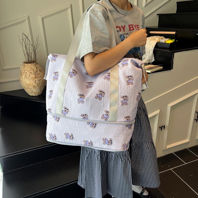 Foldable Portable Short Trip Bag Cute Business Trip Large Capacity Luggage Student Birth Bag Hand Shoulder Bag