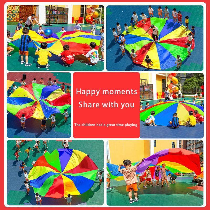 2-6 meter Rainbow Umbrella Outdoor Children's Game with Perception Training Equipment Parachute Activity Toys Parent Child