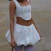 Stunning Design Acetate Glossy Cloud Short Skirt Casual Comfortable Puff Ball Half Skirt