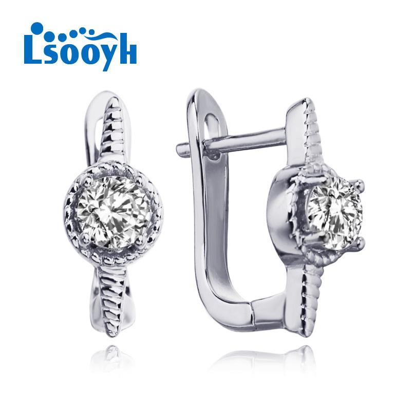 

LSOOYH серьги-клипсы золотого цвета, модные серьги для женщин, серьги-гвоздики с кубическим цирконием, ювелирные изделия B