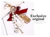 Korean-Style Handmade Rhinestone Perfume Bottle Keychain with Bow and Pearl Charm