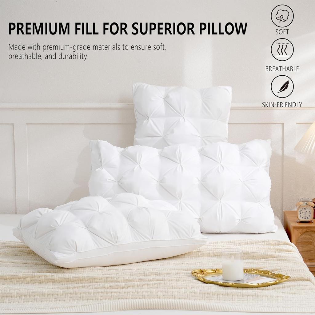 Almohadas Bedsure Tamaño Queen Juego de 2 - Almohadas de Cama Suaves para Dormir Paquete de 2, Esponjosas y con Soporte, Calidad Hotelera, Plumón Original