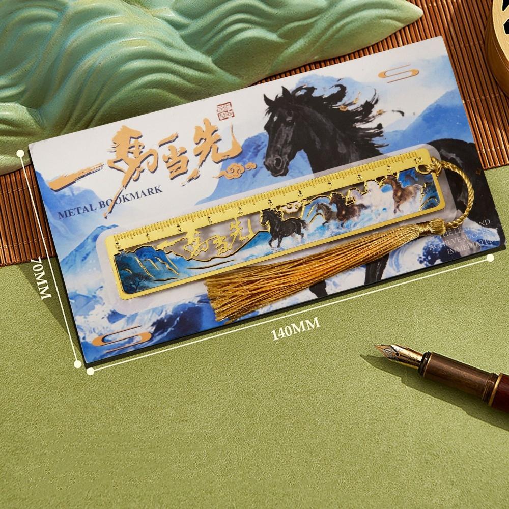 

Tassel Metal Bookmark Adorable Book Page Clip Hollow Ruler Bookmark High-Quality Chinese Bookmark For Book Lovers Party Favors