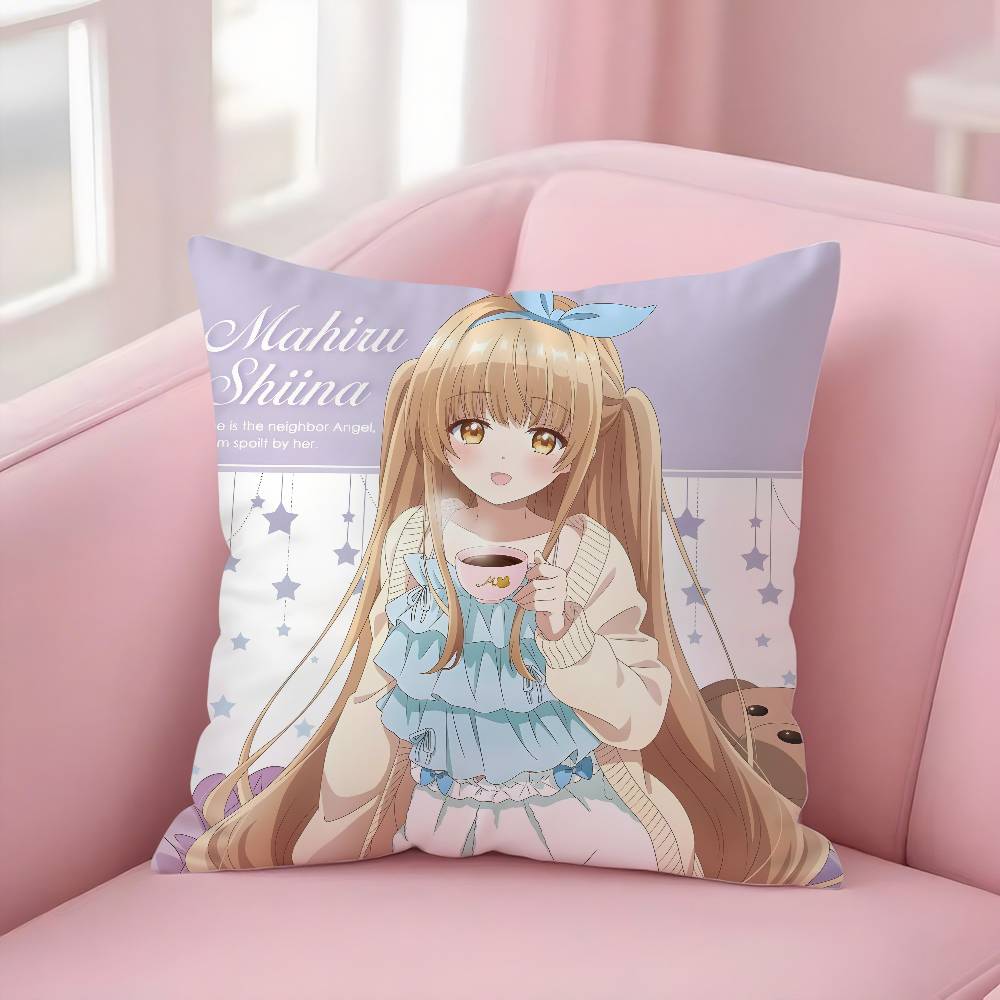 Anime M-My Next Door GirlS Pillow Case Soft Plush Fabric Double Sided Print Decorative Home Living Room Gift Cushion Cover