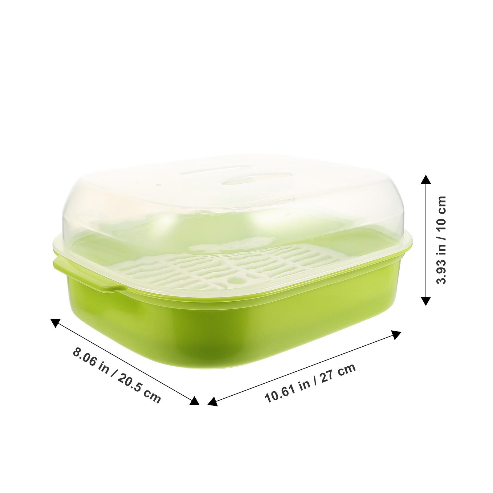 Steamer Microwave Basket for White Bun Veggie Boiler Dim Sum Vegetable Cookware Steamer Premium Material Long Use зелёный