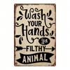 Wash Your Hands Vintage Metal Sign 8x12 Inch, Rustproof UV Resistant Iron Wall Art
