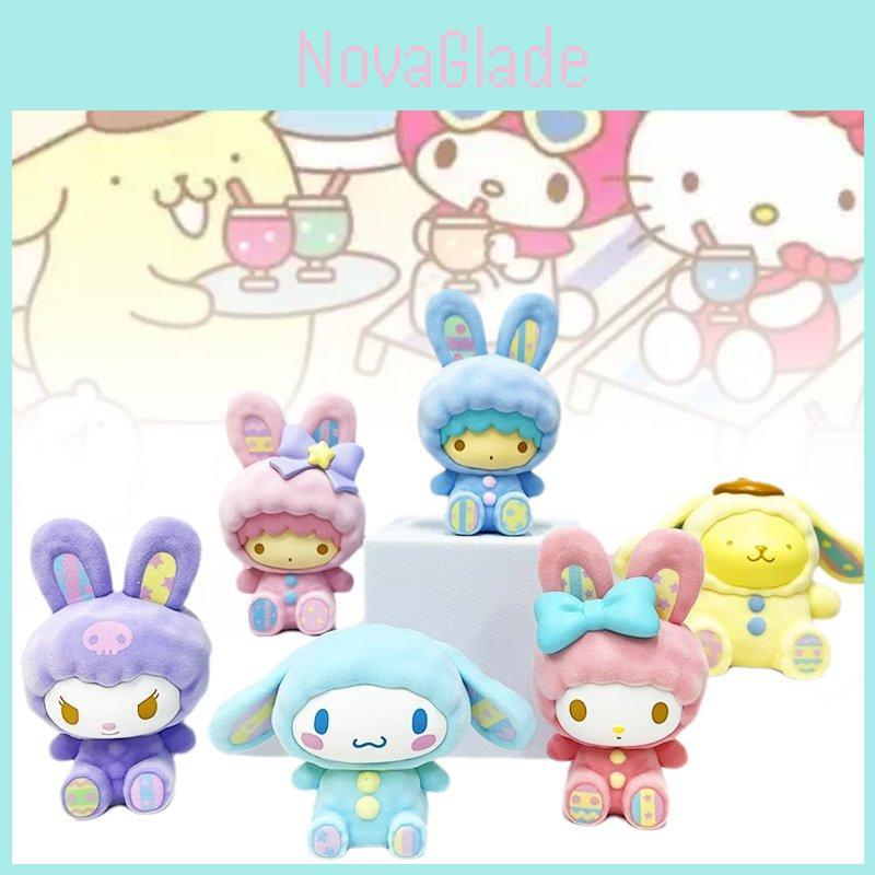 Adorable Sanrio Pvc Figure Collection Cute Sitting Cinnamon Dog Kuromi My Melody Toy Gift