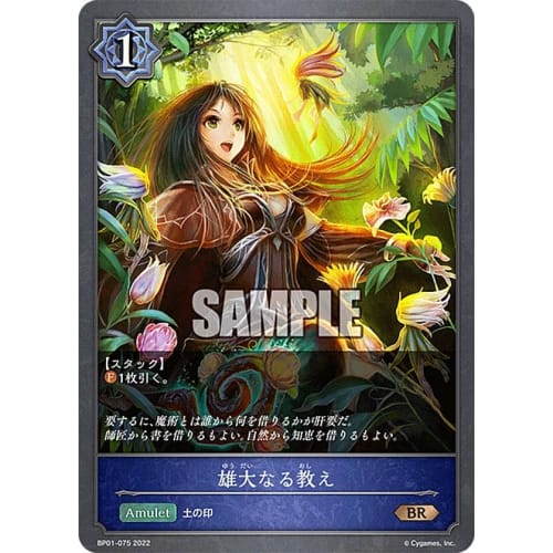 Shadowverse Evolve BP01-075 Majestic Teachings (BR Bronze Rare) Booster Pack 1: Dawn of Genesis