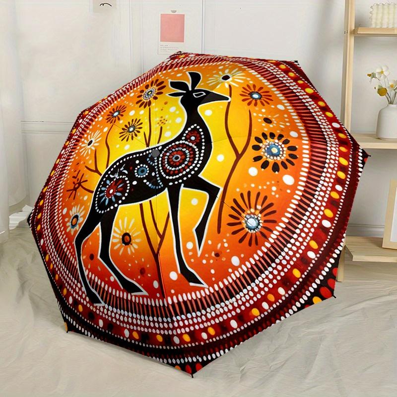 Christmas Reindeer Automatic Folding Umbrella Festive Gift For Friends And Familyt132