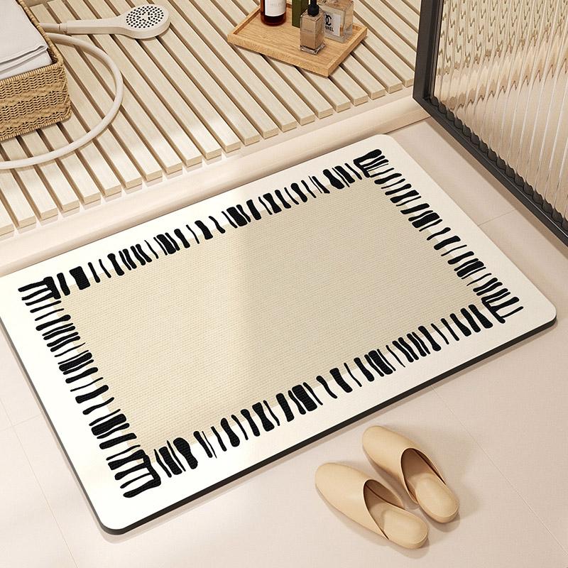 Luxury Diotomite Bathroom Mat Absorbent Shower Foot Mats Anti-slip Quick Dry Bath Rugs Toilet Carpet Doormat Washable